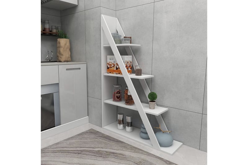 Ampelio Bokhylle 30x100 cm - Hvit - Oppbevaring - Hylle - Bokhylle