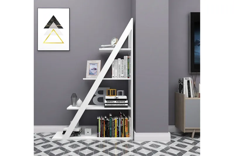 Ampelio Bokhylle 30x100 cm - Hvit - Oppbevaring - Hylle - Bokhylle