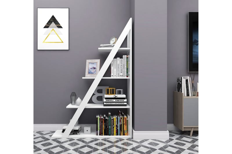 Ampelio Bokhylle 30x100 cm - Hvit - Oppbevaring - Hylle - Bokhylle