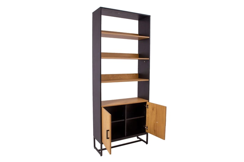 Amsterdam Bokhylle 80 cm i Tre med Metallunderstell - Sort|Brun - Oppbevaring - Hylle - Bokhylle