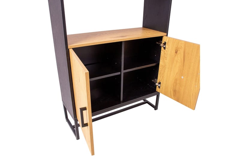 Amsterdam Bokhylle 80 cm i Tre med Metallunderstell - Sort|Brun - Oppbevaring - Hylle - Bokhylle
