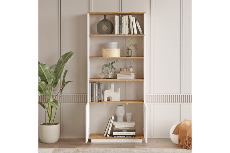 Anari Bokhylle 77,5 cm - Brun/Hvit - Oppbevaring - Hylle - Bokhylle