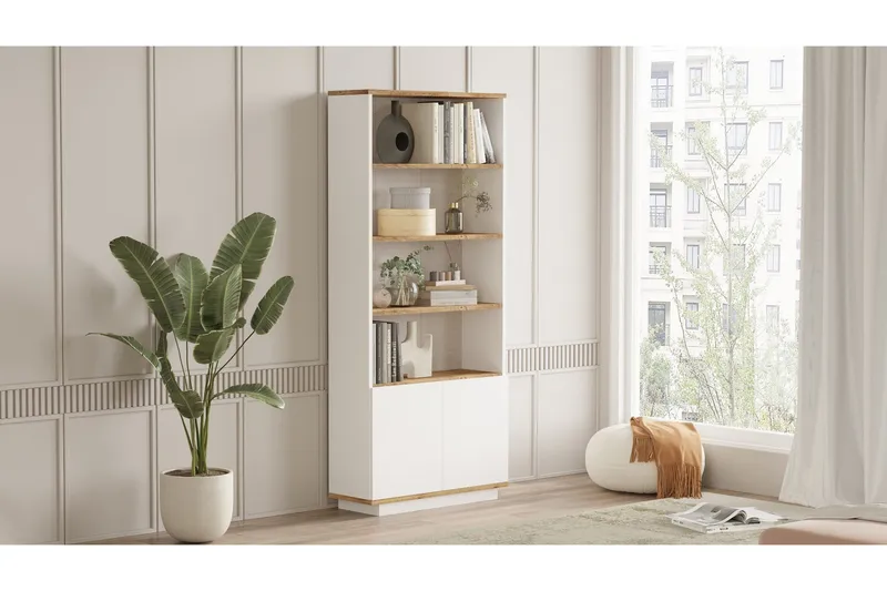 Anari Bokhylle 77,5 cm - Brun/Hvit - Oppbevaring - Hylle - Bokhylle