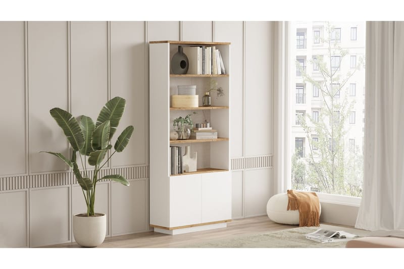 Anari Bokhylle 77,5 cm - Brun/Hvit - Oppbevaring - Hylle - Bokhylle
