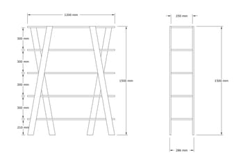 Andifli Bokhylle 120x150 cm - Brun - Oppbevaring - Hylle - Bokhylle