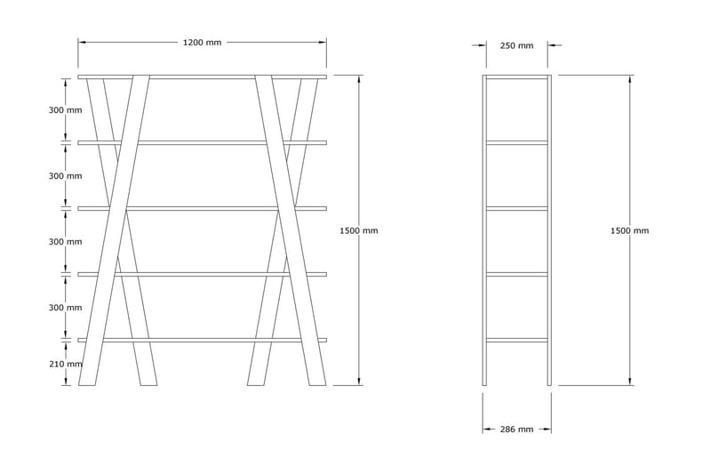 Andifli Bokhylle 120x150 cm - Brun - Oppbevaring - Hylle - Bokhylle