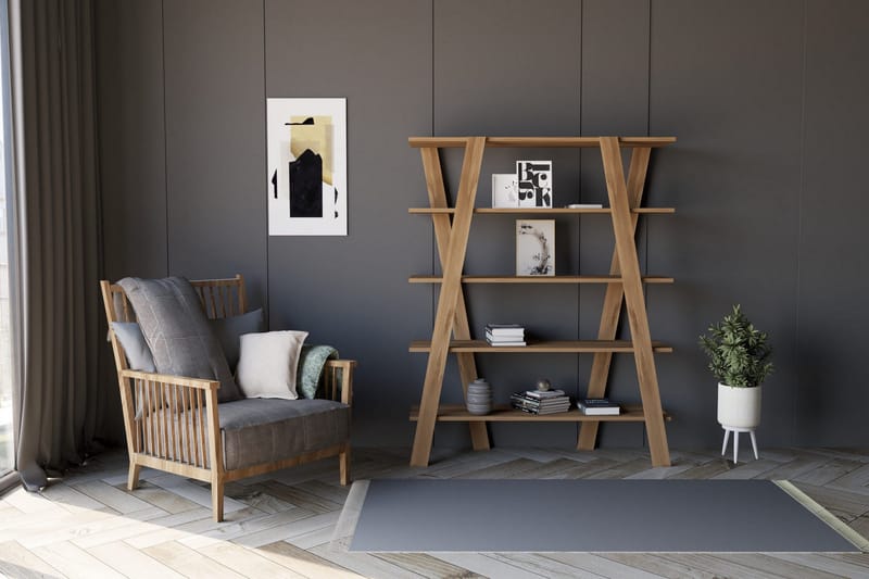 Andifli Bokhylle 120x150 cm - Brun - Oppbevaring - Hylle - Bokhylle