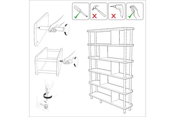 Andifli Bokhylle 120x168,5 cm - Brun - Oppbevaring - Hylle - Bokhylle