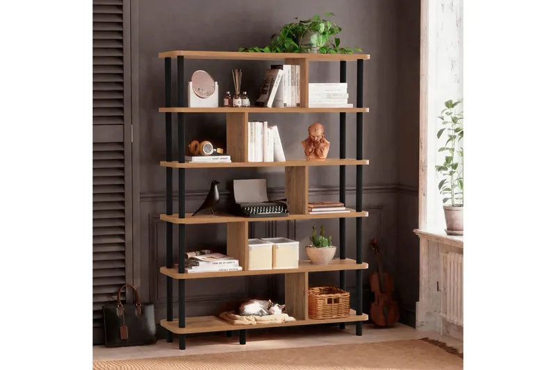 Andifli Bokhylle 120x168,5 cm - Svart - Oppbevaring - Hylle - Bokhylle