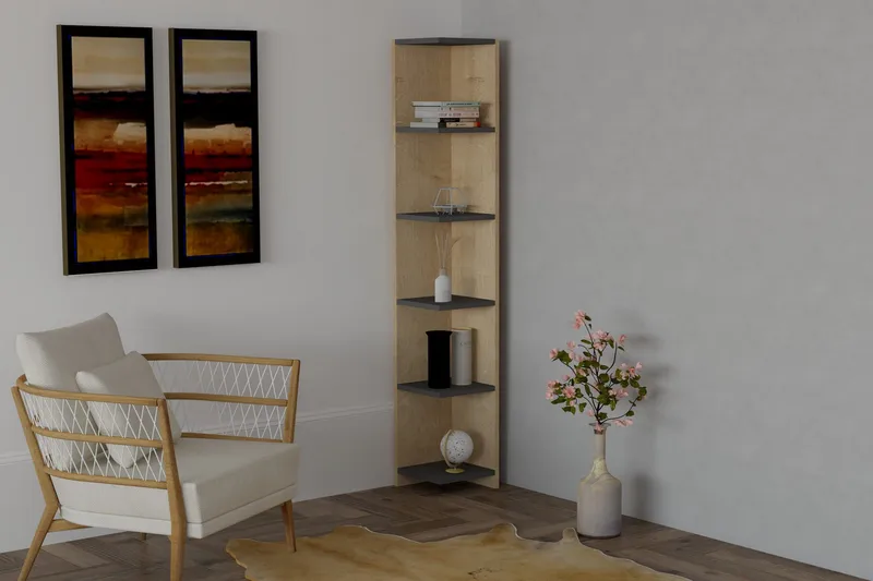 Andifli Bokhylle 25x160 cm - Blå - Oppbevaring - Hylle - Bokhylle