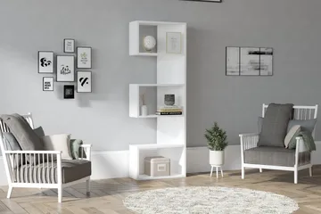 Andifli Bokhylle 52x150 cm - Hvit - Oppbevaring - Hylle - Bokhylle