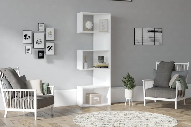 Andifli Bokhylle 52x150 cm - Hvit - Oppbevaring - Hylle - Bokhylle