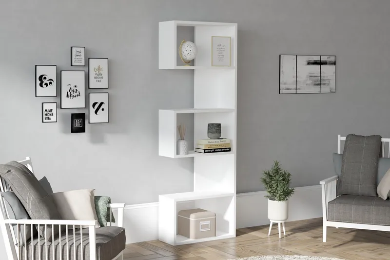 Andifli Bokhylle 52x150 cm - Hvit - Oppbevaring - Hylle - Bokhylle