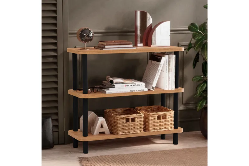 Andifli Bokhylle 80x75 cm - Svart - Oppbevaring - Hylle - Bokhylle