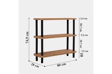 Andifli Bokhylle 80x75 cm - Svart - Oppbevaring - Hylle - Bokhylle
