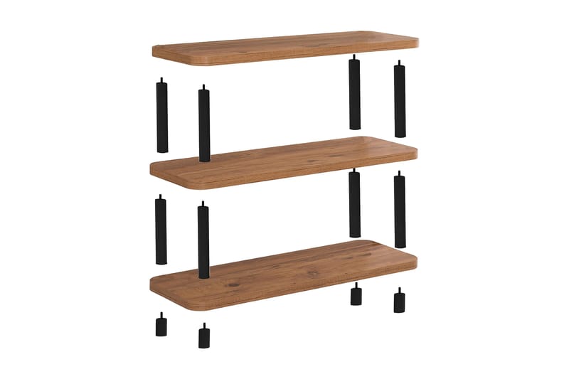 Andifli Bokhylle 80x75 cm - Svart - Oppbevaring - Hylle - Bokhylle