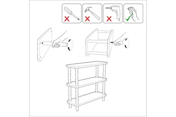 Andifli Bokhylle 80x75 cm - Svart - Oppbevaring - Hylle - Bokhylle