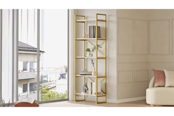 Aobrey Bokhylle 58 cm - Marmor/Gull - Oppbevaring - Hylle - Bokhylle