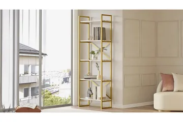 Aobrey Bokhylle 58 cm - Marmor/Gull - Oppbevaring - Hylle - Bokhylle