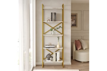 Aobrey Bokhylle 58 cm - Marmor/Gull - Oppbevaring - Hylle - Bokhylle