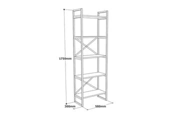Aobrey Bokhylle 58 cm - Marmor/Gull - Oppbevaring - Hylle - Bokhylle