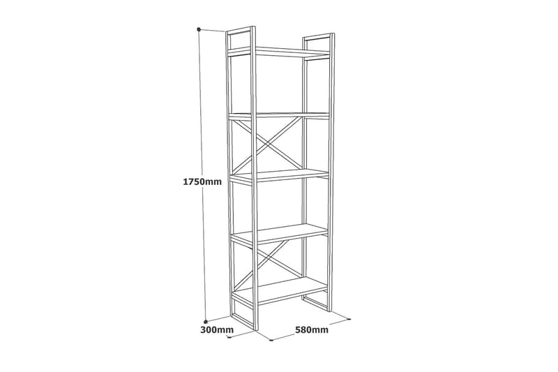 Aobrey Bokhylle 58 cm - Marmor/Gull - Oppbevaring - Hylle - Bokhylle
