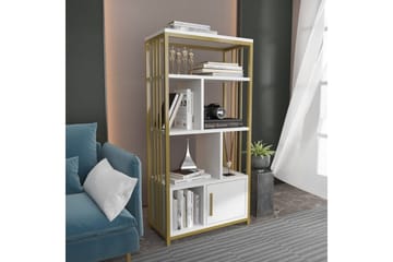 Bokhylle Arven Hvit / Gull - Hvit / Gull - Oppbevaring - Hylle - Bokhylle
