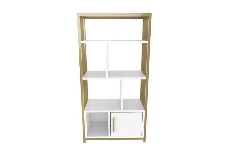 Bokhylle Arven Hvit / Gull, Hvit / Gull