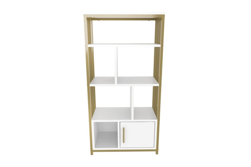 Bokhylle Arven Hvit / Gull, Hvit / Gull
