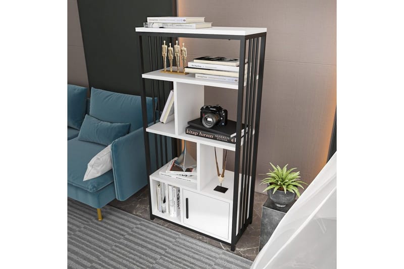 Bokhylle Arven Hvit / Svart - Hvit / Svart - Oppbevaring - Hylle - Bokhylle