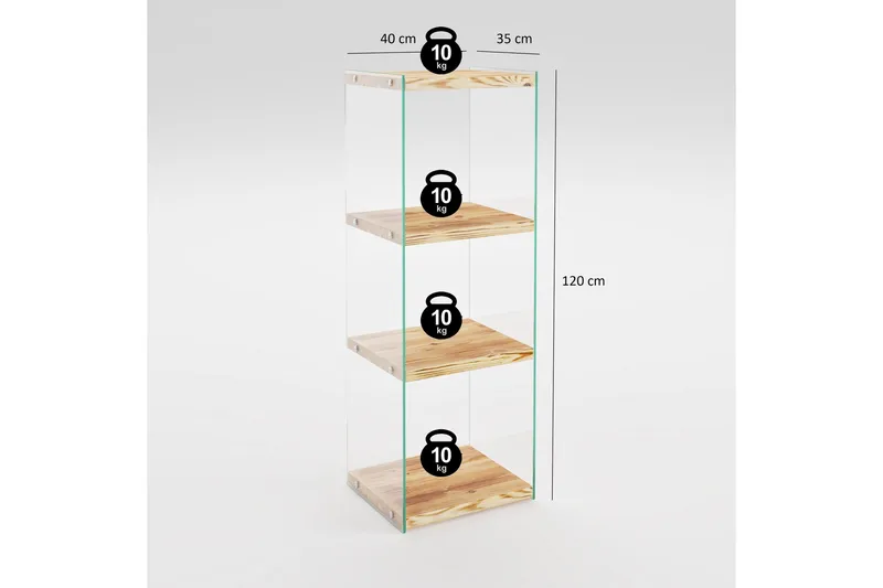Assanisa Bokhylle 120x40 cm - Natur - Oppbevaring - Hylle - Bokhylle
