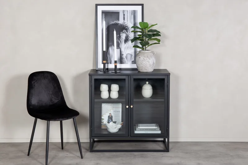 Bakal Bokhylle 85 cm i Glass og Metall - Sort - Oppbevaring - Hylle - Bokhylle