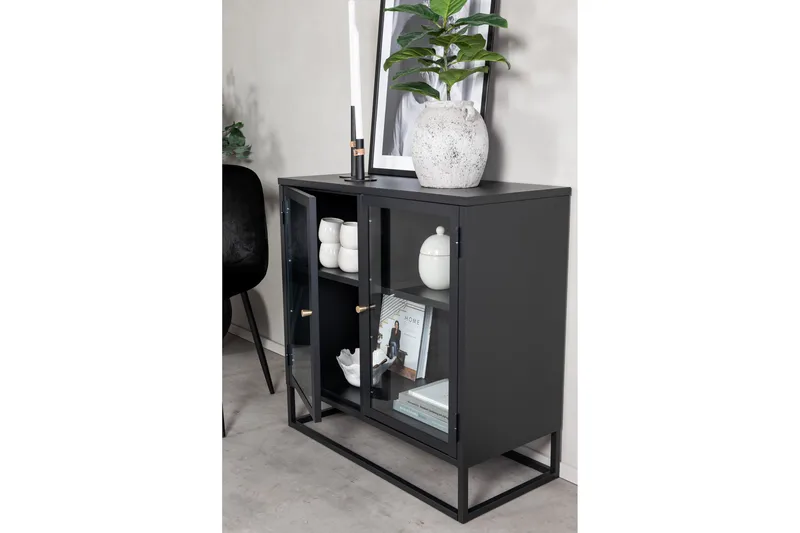 Bakal Bokhylle 85 cm i Glass og Metall - Sort - Oppbevaring - Hylle - Bokhylle