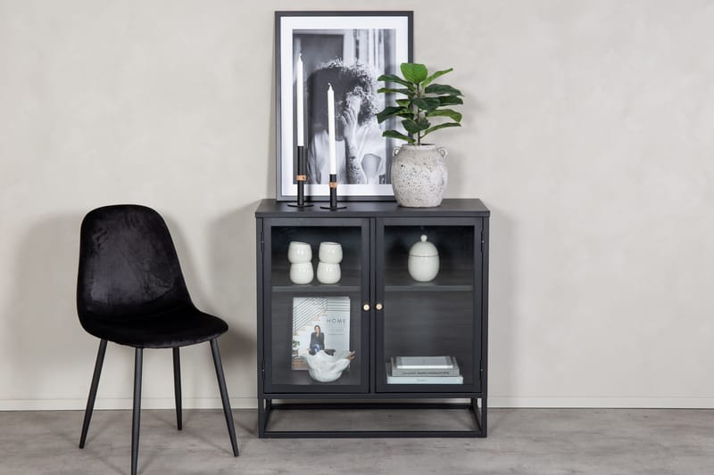 Bakal Bokhylle 85 cm i Glass og Metall - Svart - Oppbevaring - Hylle - Bokhylle