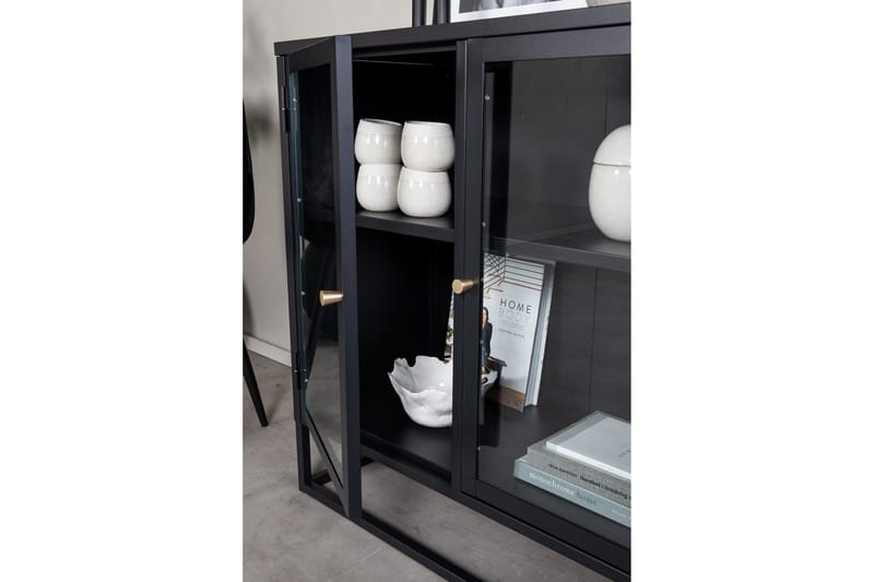Bakal Bokhylle 85 cm i Glass og Metall - Svart - Oppbevaring - Hylle - Bokhylle