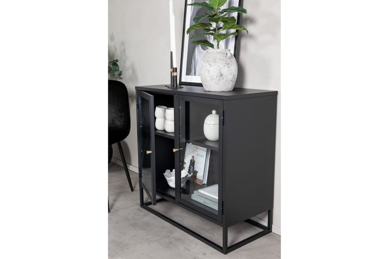 Bakal Bokhylle 85 cm i Glass og Metall - Svart - Oppbevaring - Hylle - Bokhylle