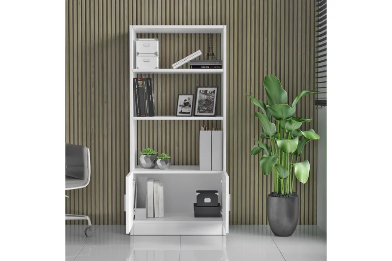 Barrock Bokhylle 38x64 cm - Hvit - Oppbevaring - Hylle - Bokhylle