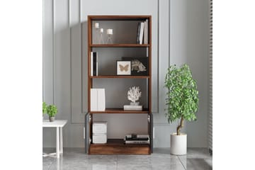 Barrock Bokhylle 63,6 cm i Tre med Teakutseende - Teak|Antrasitt - Oppbevaring - Hylle - Bokhylle
