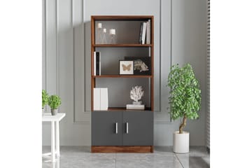 Barrock Bokhylle 63,6 cm i Tre med Teakutseende - Teak|Antrasitt - Oppbevaring - Hylle - Bokhylle