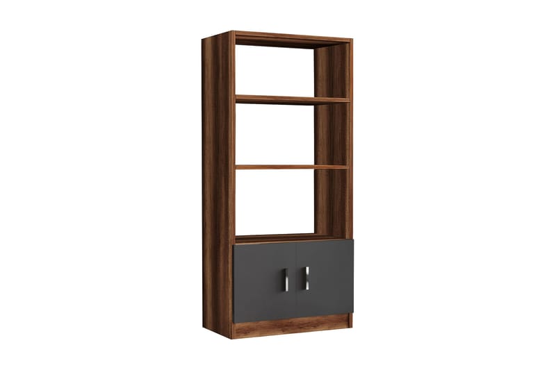 Barrock Bokhylle 63,6 cm i Tre med Teakutseende - Teak|Antrasitt - Oppbevaring - Hylle - Bokhylle