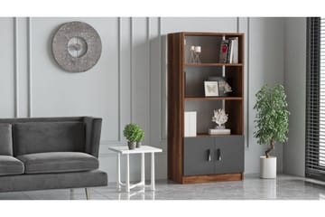 Barrock Bokhylle 63,6 cm i Tre med Teakutseende - Teak|Antrasitt - Oppbevaring - Hylle - Bokhylle