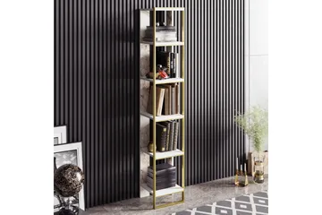 Bascle Bokhylle 31 cm i Tre med Metallramme - Hvit - Oppbevaring - Hylle - Bokhylle