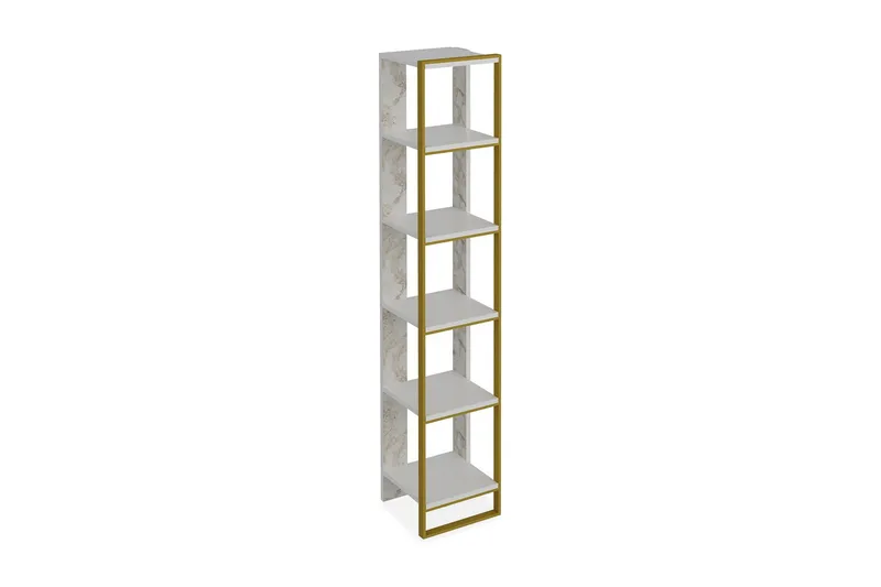 Bascle Bokhylle 31 cm i Tre med Metallramme, Hvit
