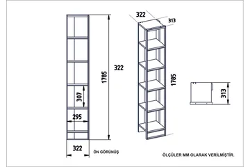 Bascle Bokhylle 32 cm - Gull|Hvit - Oppbevaring - Hylle - Bokhylle