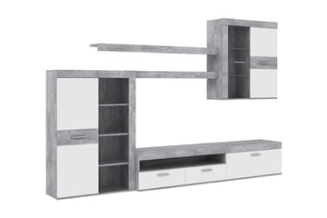 Berrey TV-møbelsett 300 cm - Hvit - Oppbevaring - Hylle - Bokhylle