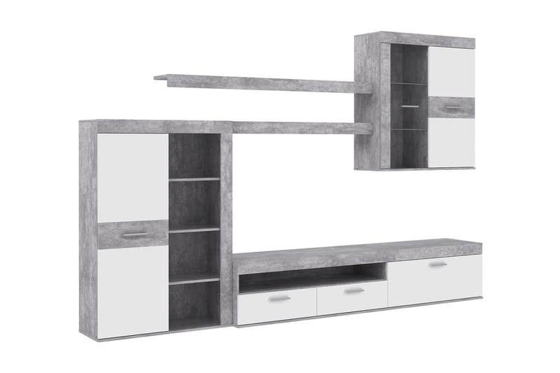 Berrey TV-møbelsett 300 cm, Hvit