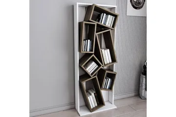 Bokhylle Bloemendal Hvit / Valnøtt - Brun/Hvit - Oppbevaring - Hylle - Bokhylle