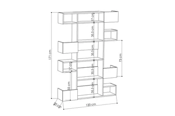 Bodsjö Bokhylle 120 cm - Hvit - Oppbevaring - Hylle - Bokhylle