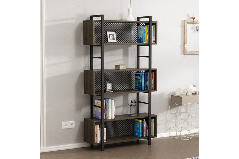 Bokhylle 25x90 cm - Valnøtt - Oppbevaring - Hylle - Bokhylle