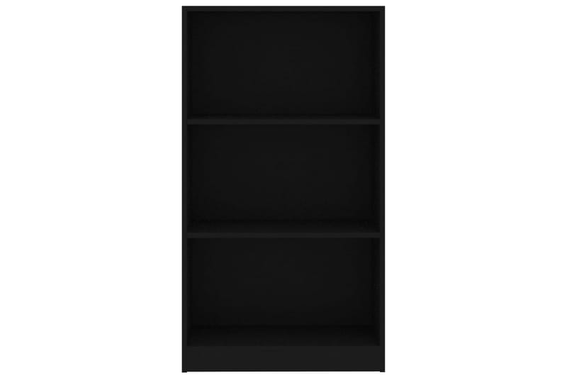 Bokhylle 3 nivåer svart 60x24x108 cm sponplate - Bokhylle